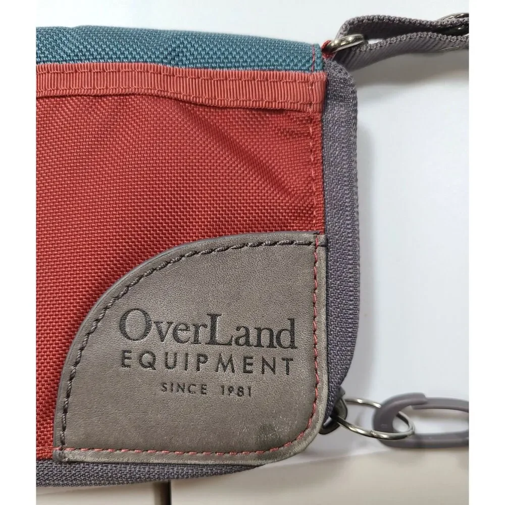Overland Equipment Zip Around Wallet Wristlet Red Teal Travel Organizer